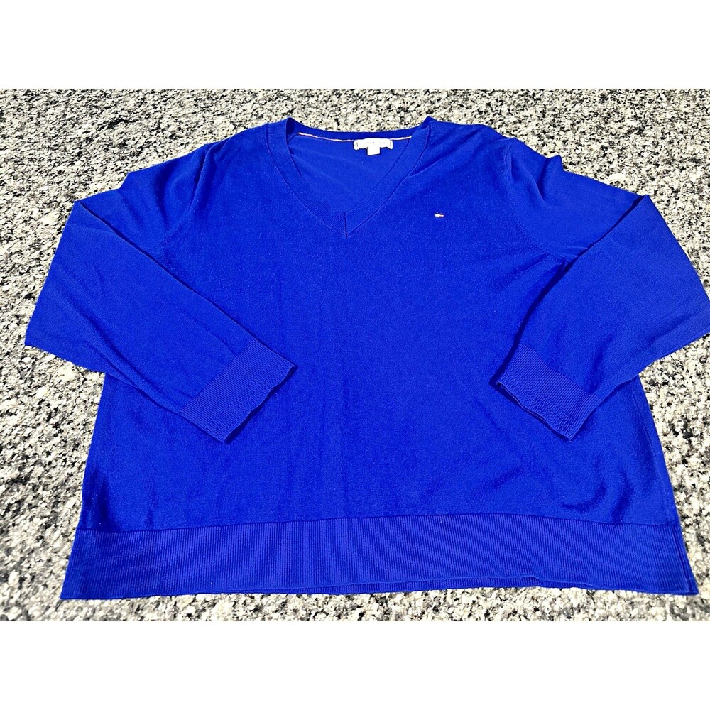 Tommy Hilfiger Women’s XL Royal Blue V-Neck Sweater